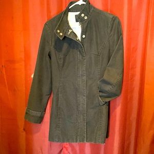 Soft Jean Jacket, Midi, w/ Cute Polka Dots Interior (silky smooth for layering)